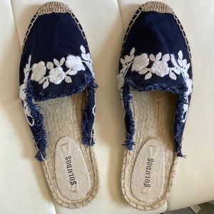 Soludos espadrilles frayed floral mules 9 WITH BOX